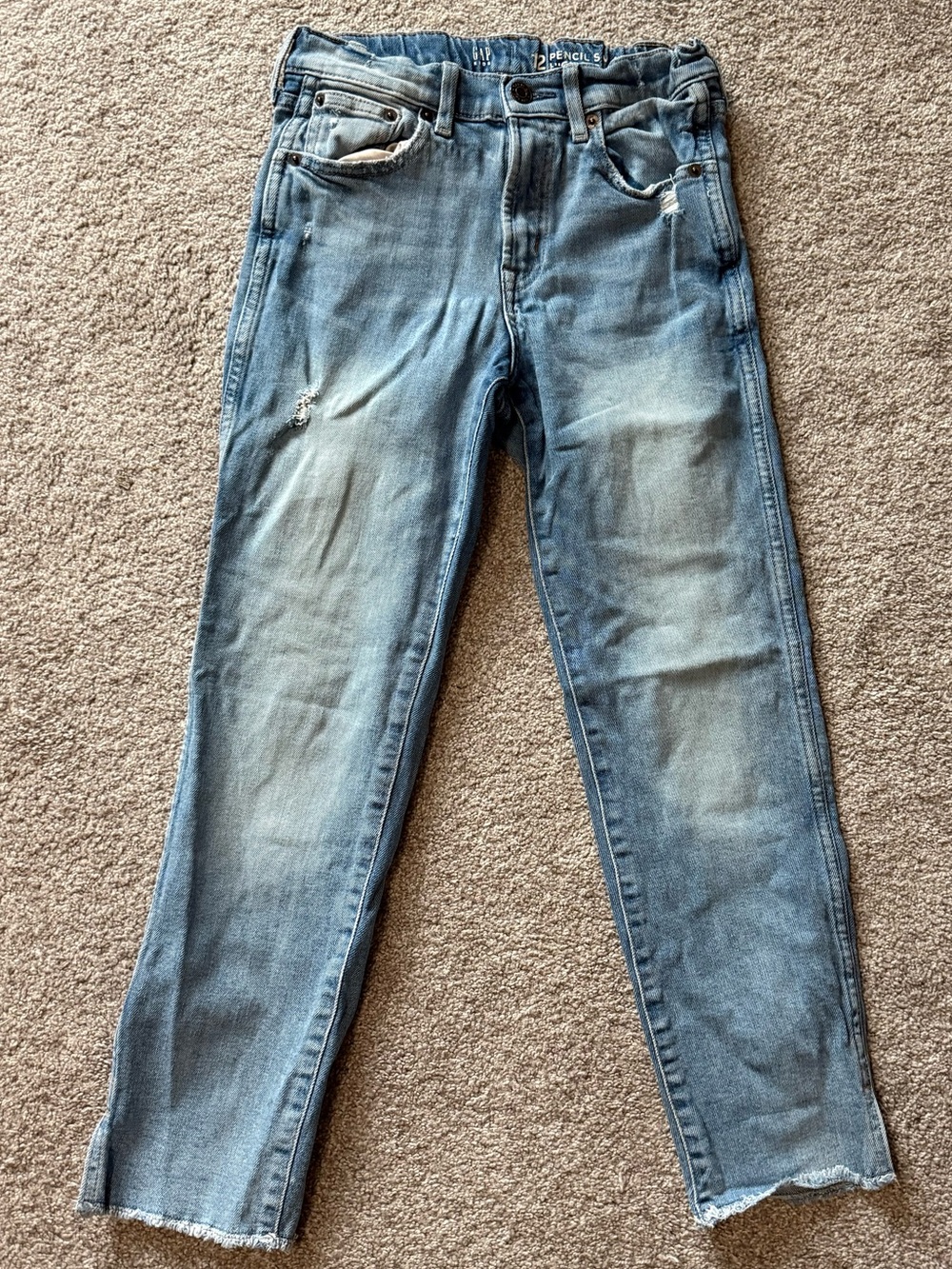 Gap Kids Jeans - Pencil Ankle Fit in a Mid Wash, Girls 12 with Adjustable Waist